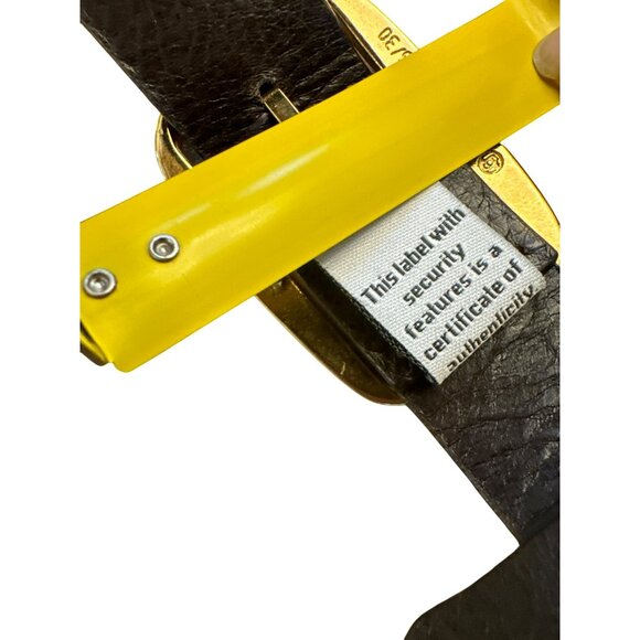 Diane Von Furstenberg Wide Brown Leather Belt Small Gold Studded Detail Vintage - Picture 5 of 10